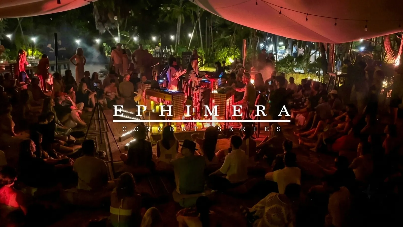 Ephimera Concert Series night event in the Tulum jungle